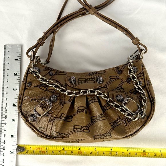 Auth BALENCIAGA Le Cagole Mini Crossbody Shoulder Bag Handbag Brown - Picture 3 of 4